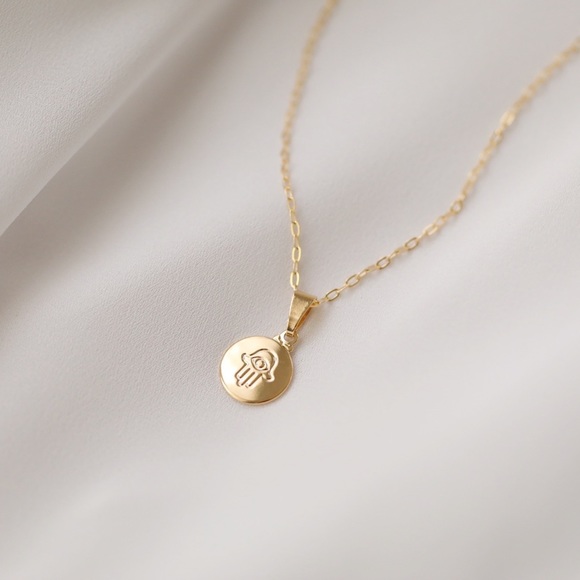 Petite Hamsa Necklace | 18k Gold Filled - Picture 2 of 7